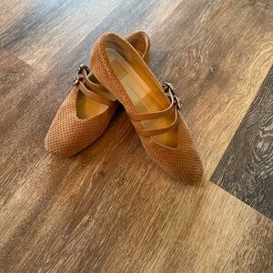 Dolce Vita Perforated Double-Strap Loafers in Tan Brown